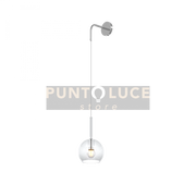 APPLIQUE CROMO 1 LUCE PICCOLA VETRO TRASPARENTE 1155CR-A-TR