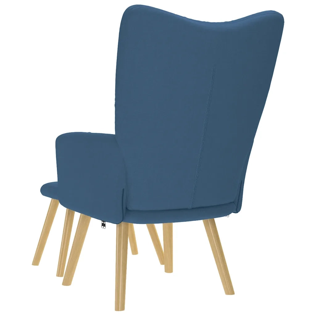 Poltrona Relax con Poggiapiedi Blu in Tessuto 4016786