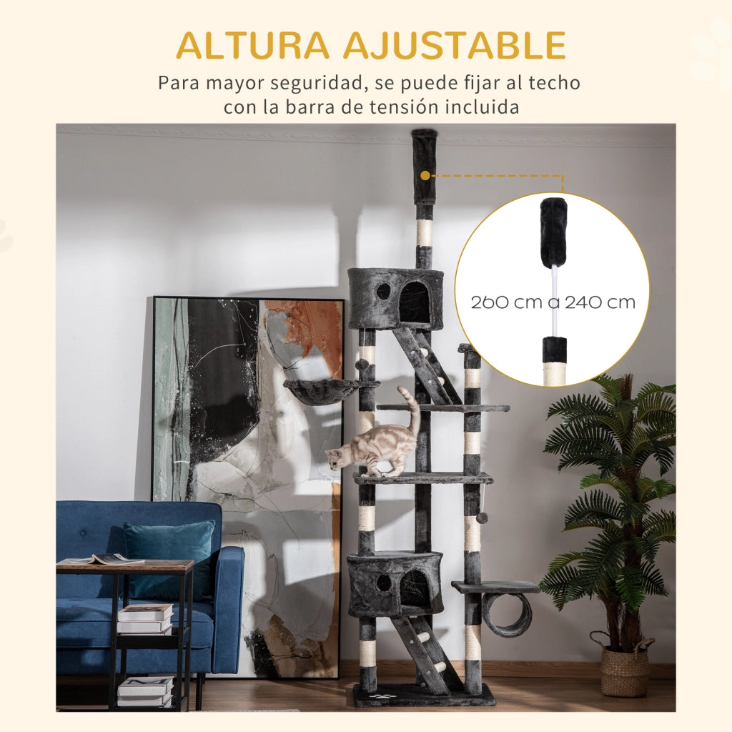 Albero tiragraffi per gatti ¨C zephmum ¨C grigio 240-260 cm
