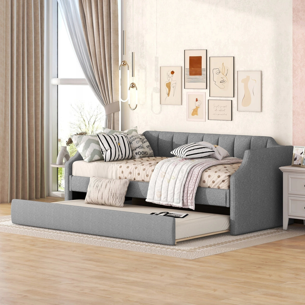 Letto imbottito singolo - Xylo - 90x200 - Grigio