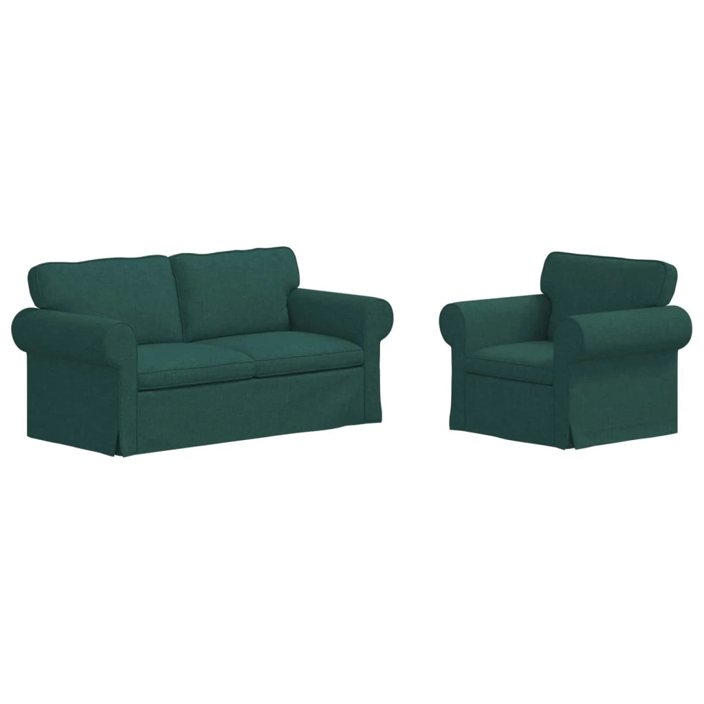 Set di divani 2 pcs Verde Scuro 175 x 82 x 80 cm Tessuto 3407533