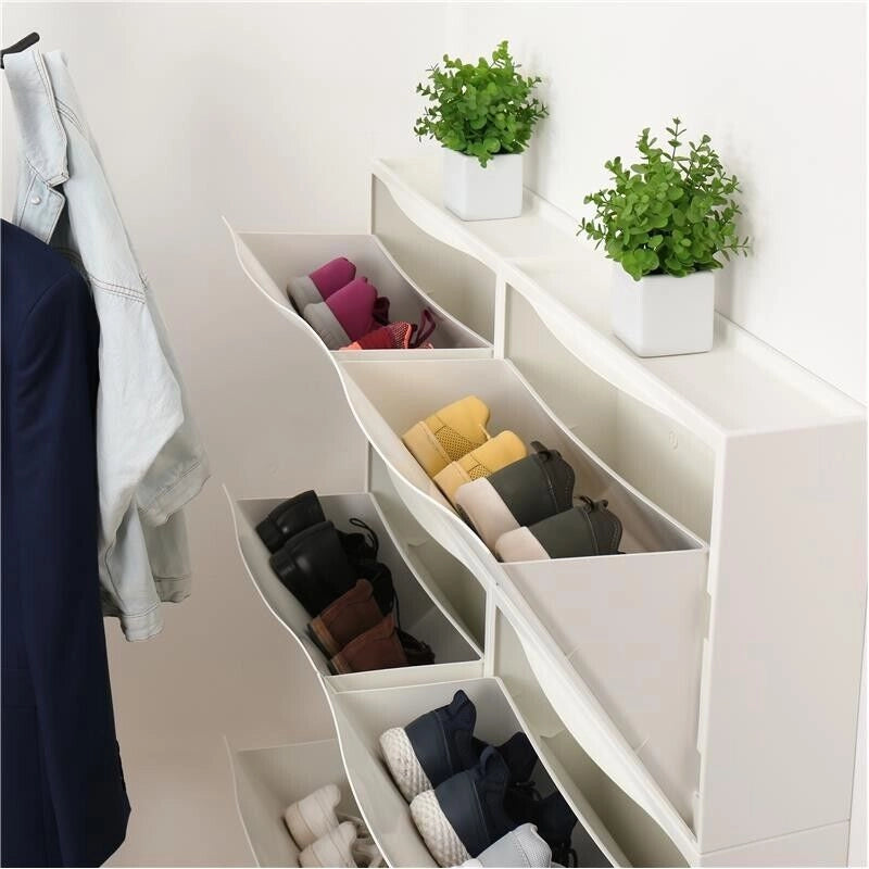 SET 5 SCARPIERE BIANCHE + 5 SCARPIERE TORTORA 51 X 17 X H39 CM