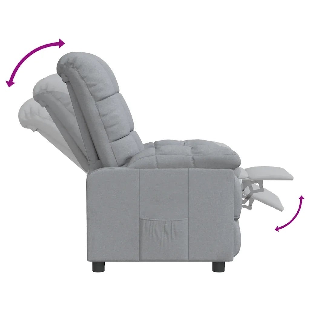 Poltrona Reclinabile in Tessuto Grigio Chiaro 289796