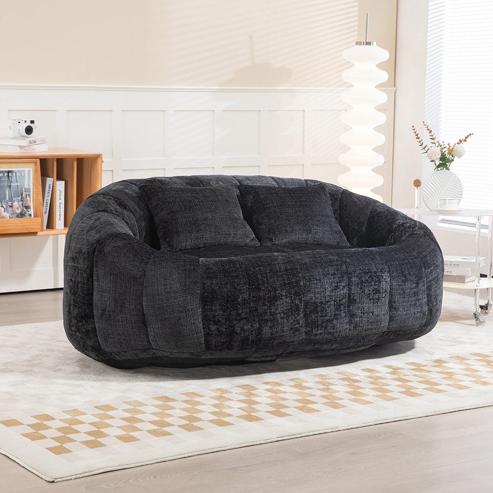 Pouf - Xylo - Chenile nero interno/esterno
