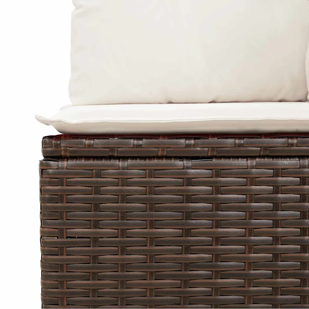 Set Divano da Giardino 6 pcs Marrone e Crema Poly Rattan 3355867