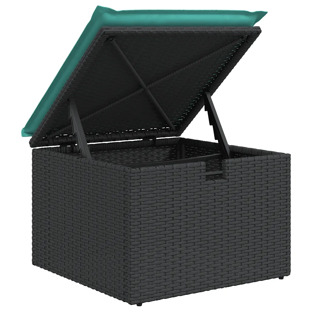 Set Divani da Giardino 4 pz con Cuscini Nero in Polyrattan 3325893