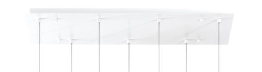 SOSPENSIONE BIANCO 7 LUCI RETTANGOLARE VETRI TRASPARENTE 1184BI-S7 R-TR