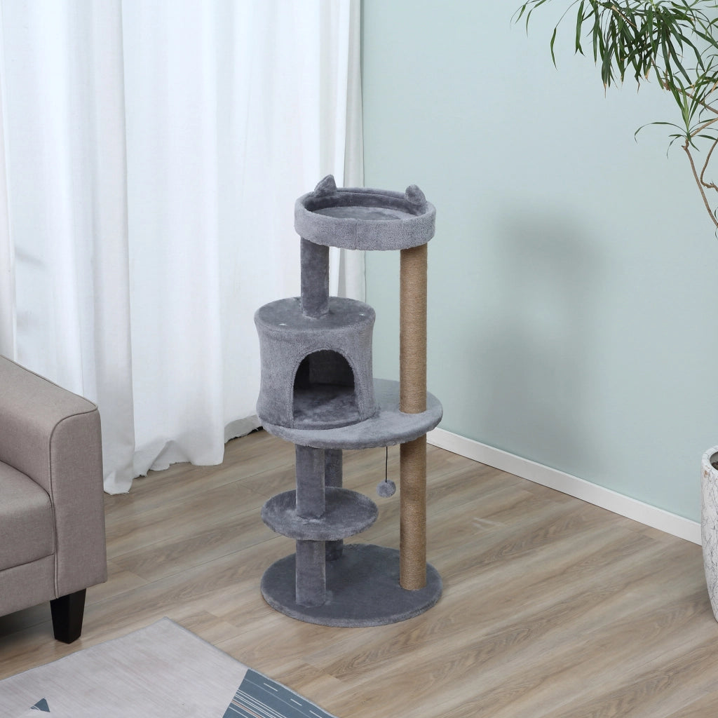 Albero per gatti con piattaforme e tiragraffi ¨C Minimal ¨C Grigio ?48x104 cm