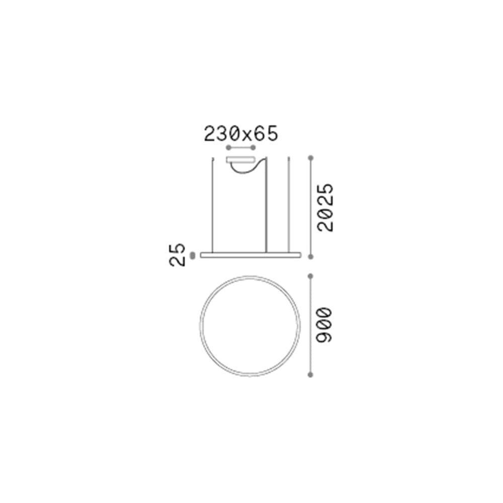 Sospensione Moderna Oracle Alluminio-Plastiche Nero Led 55W 4000K D90Cm
