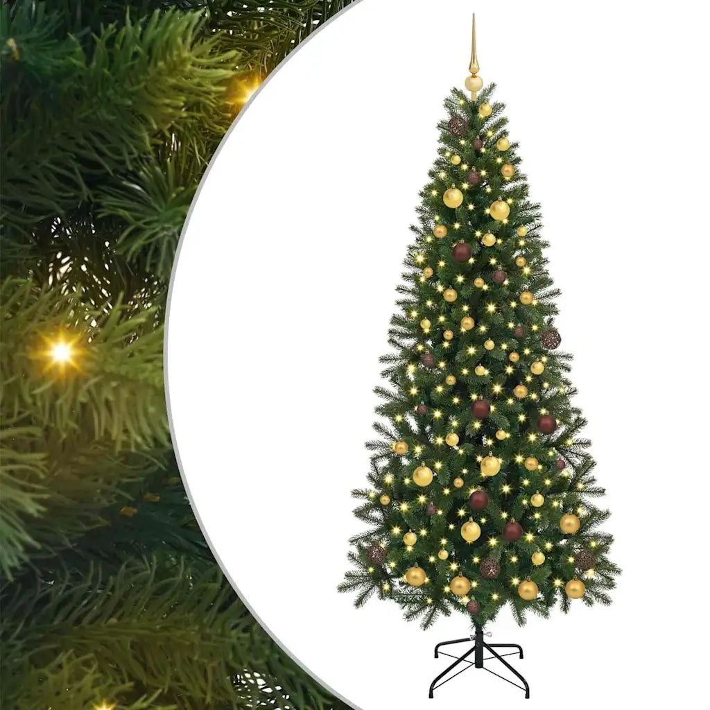 Albero di Natale artificiale con 300 LED Verde 210 cm PE e PVC 3397364