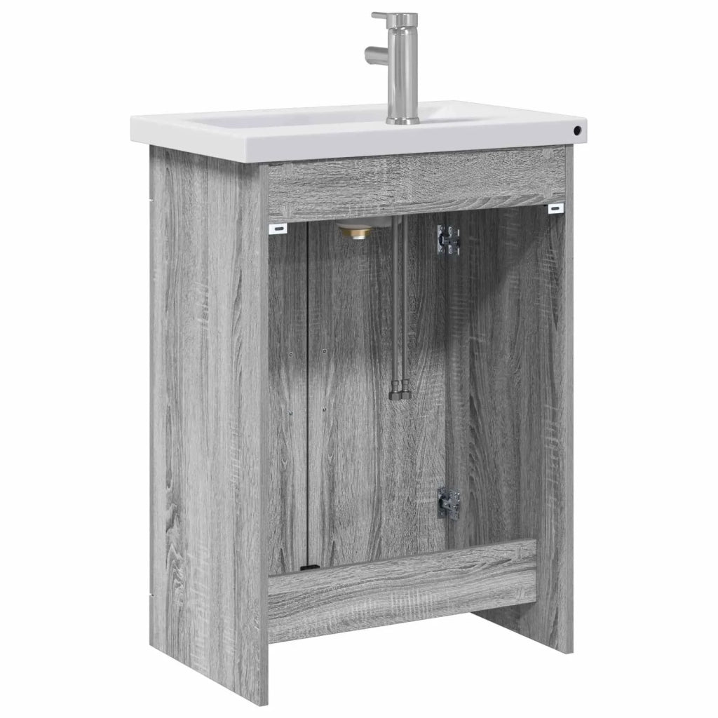 Set di mobili per il bagno Sonoma grigio 61 x 40 x 84,5 cm 3404355