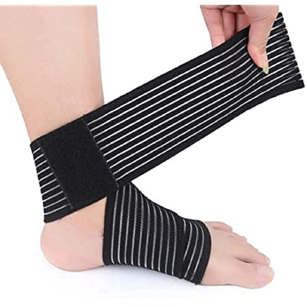 Trade Shop - Fascia Supporto Per Piede Caviglia Cavigliera Elastica Regolabile Con Strappo -