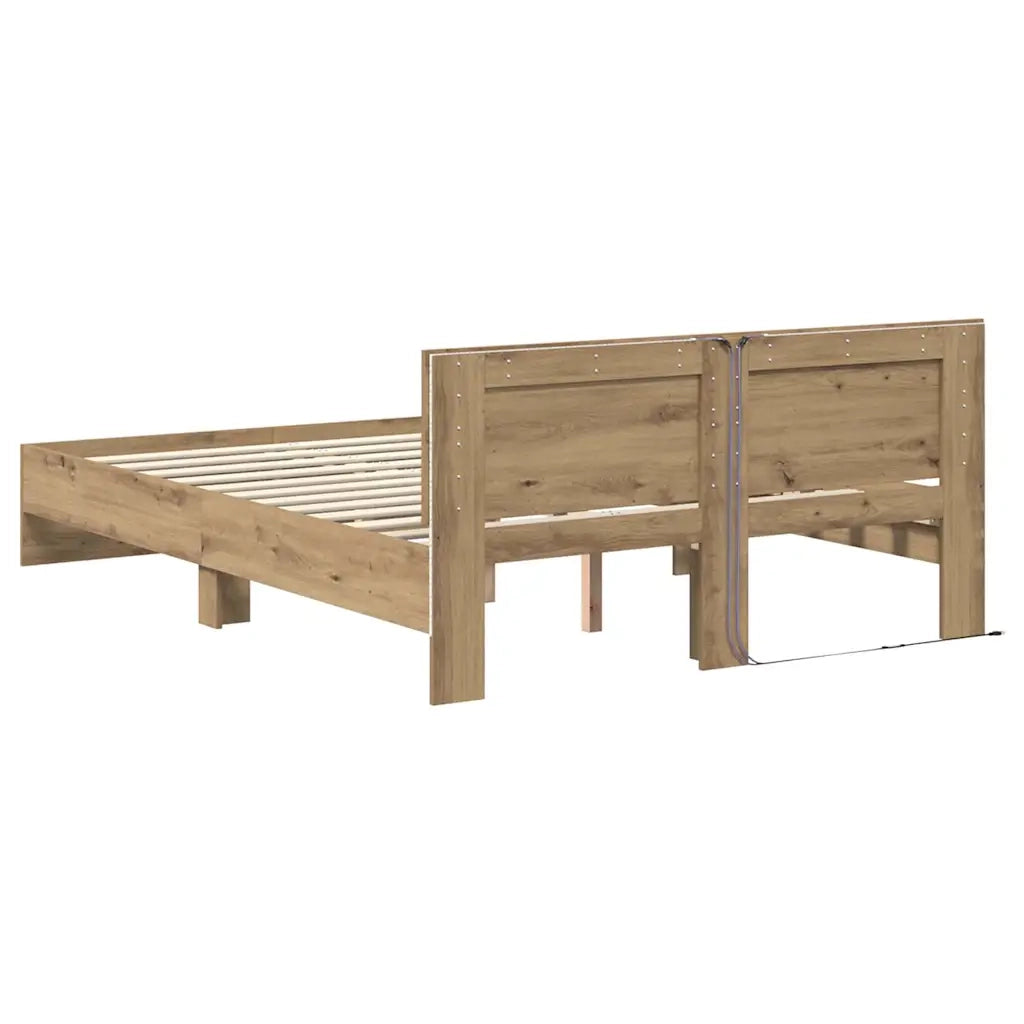 Letto matrimoniale | Letto per adulti | Struttura del letto Rovere artigianale 140 x 190 cm