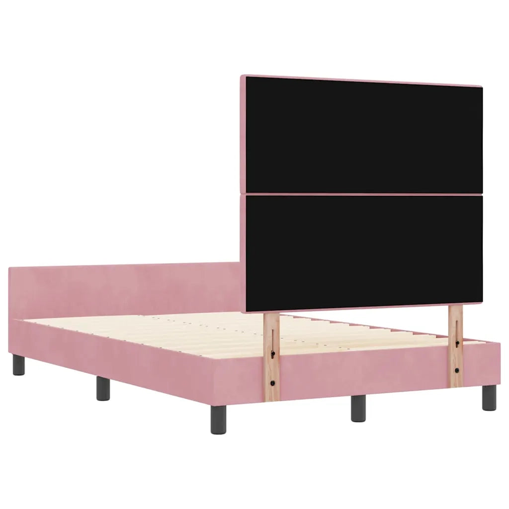 Letto a molle con testiera Rosa 120 x 200 cm Velluto 3344938