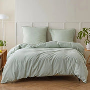 Set di Cuscini da Letto in Cotone e Lino, Respirante e Comodo, 220 x 240 cm - Grigio Chiaro -