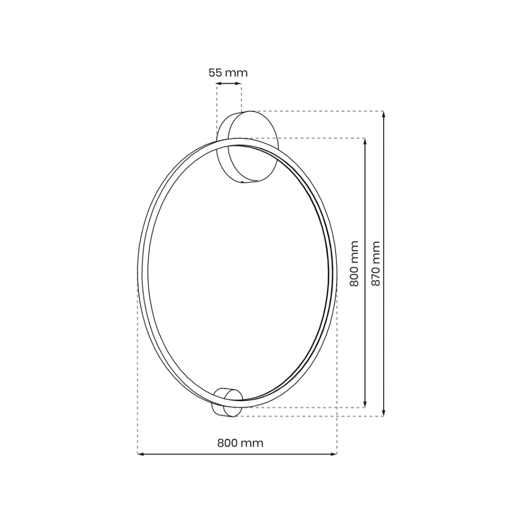 Lampada parete/soffitto anello nera LED 46W Saturno Milagro