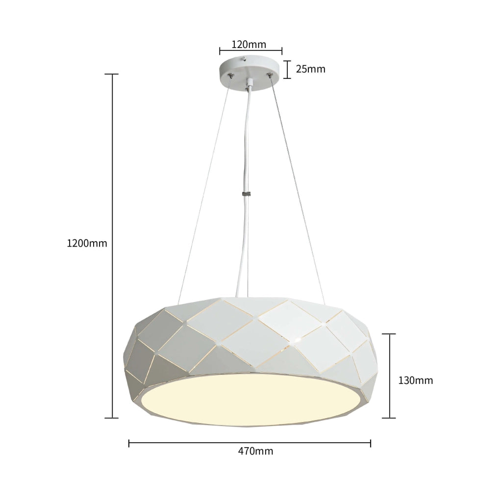Lampada a sospensione Reus bianca 3xE27 Ø45 LightPrestige