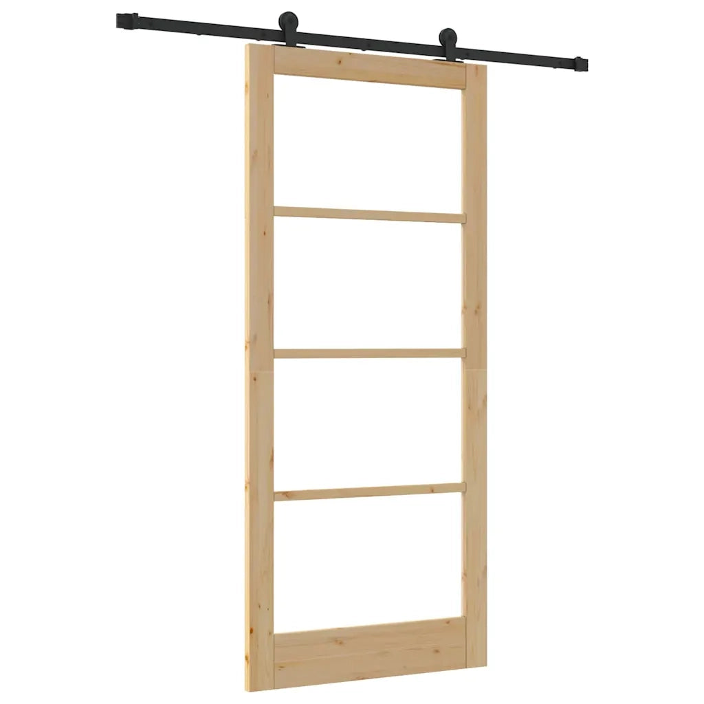 Porta scorrevole ORKDAL Naturale e Nero 93 x 211 cm 3332009