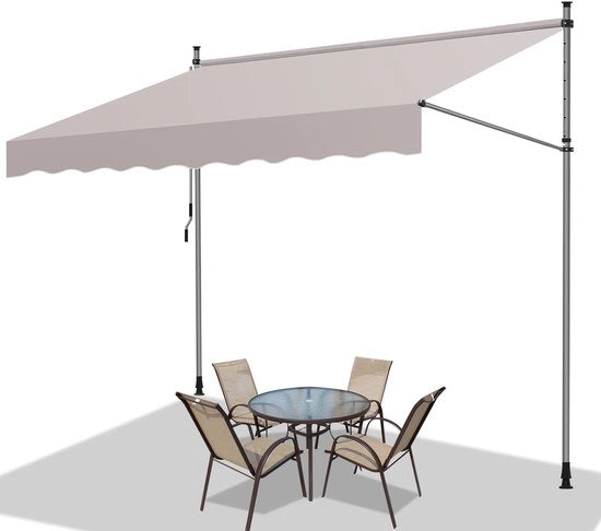 Ombrellone UV e idrorepellente per balcone, terrazzo e giardino - Ombrellone solare regolabile 200cm beige