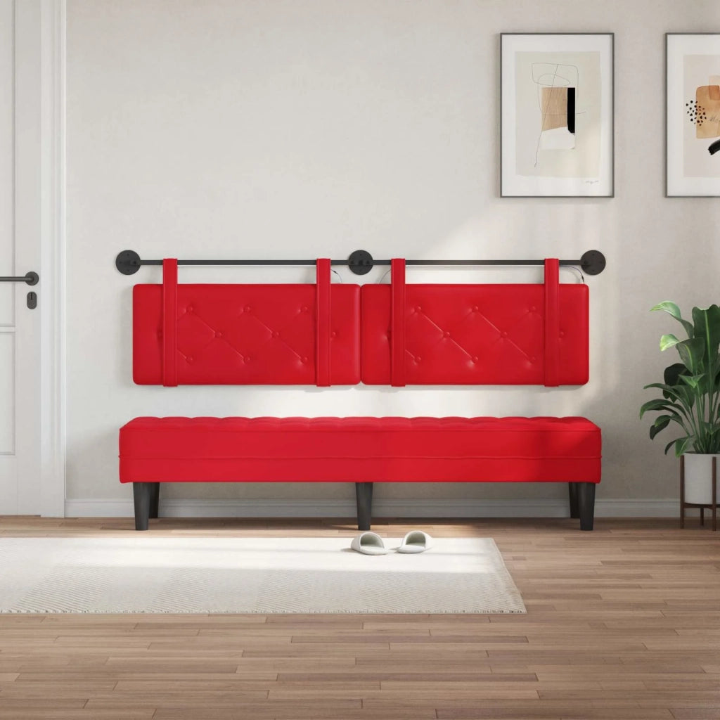 Testiera | Testata sospesa Con luce LED Rosso Similpelle