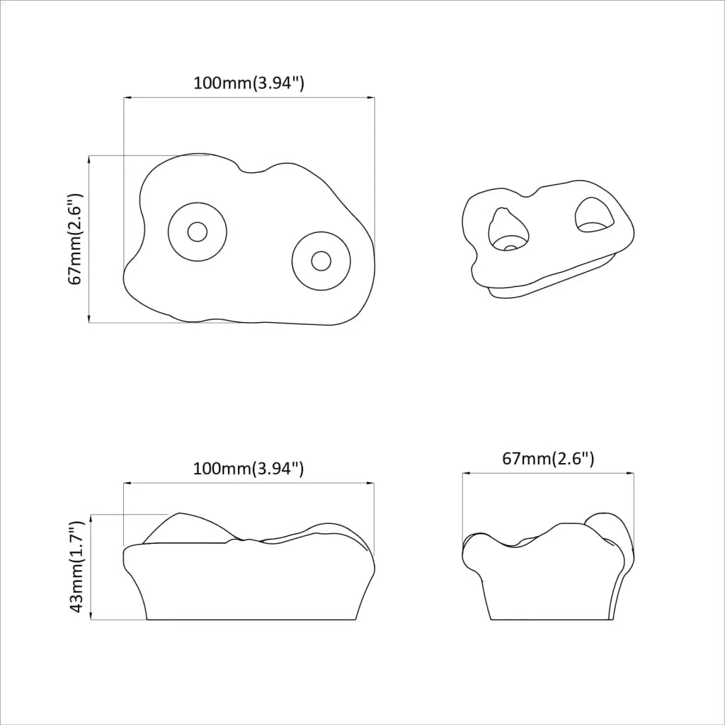 Presina da arrampicata 12 pcs Rosso 100 x 67 x 43 mm PP