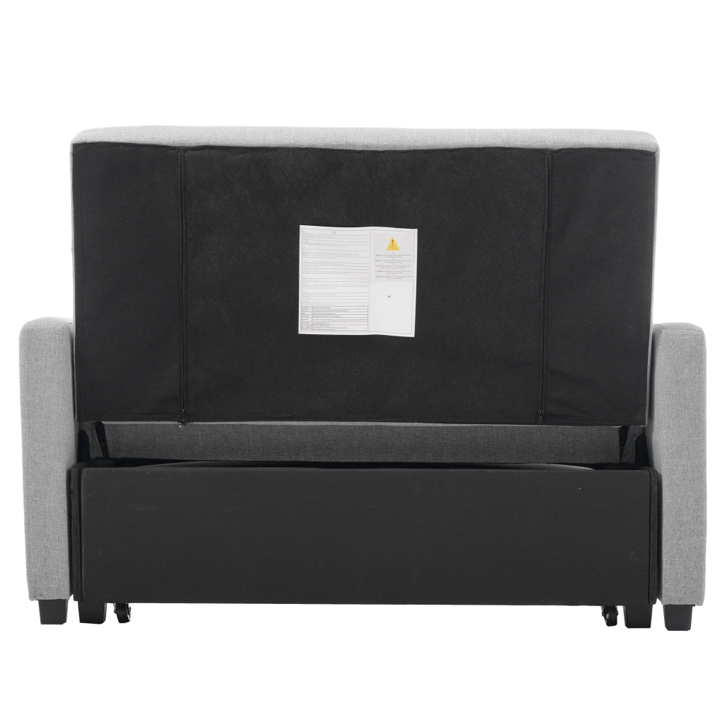 DIVANO LETTO pieghevole 127x180 cm Grigio Antico in lino e cotone