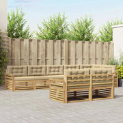 Set di divani da esterno 8 pz Bianco e Beige Poliestere 3390688