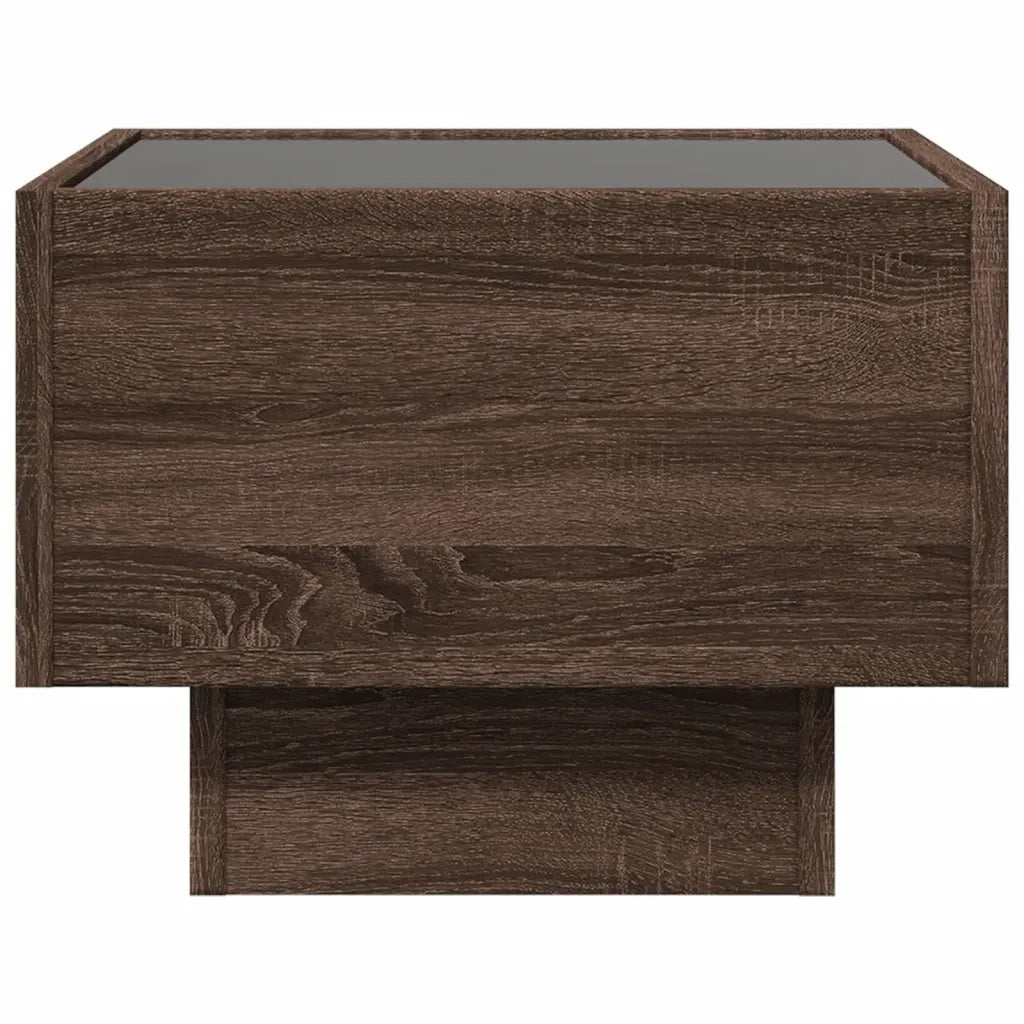 Comodino con LED Infinity Rovere Marrone 40x40x30 cm 3284069