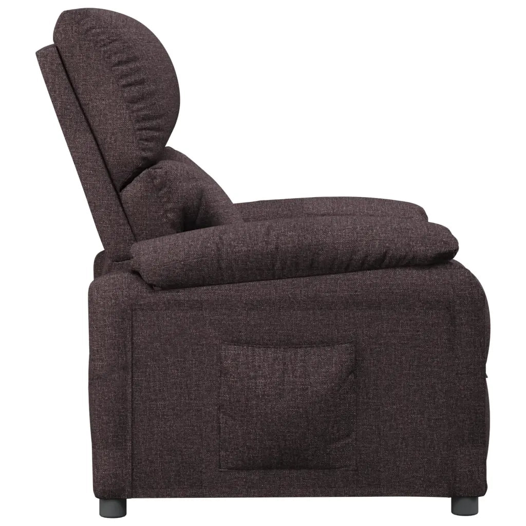 Poltrona Reclinabile Marrone Scuro in Tessuto 342455