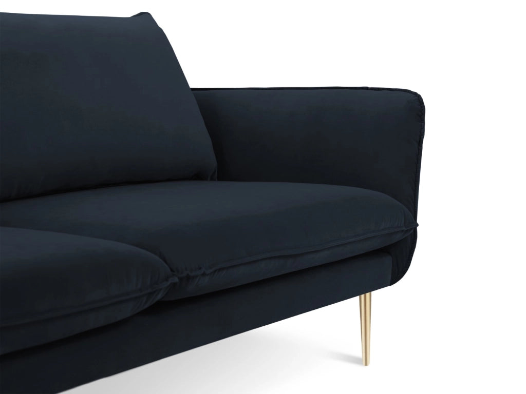 Cosmopolitan Design - Divano "Vienna" 4 posti in velluto blu scuro 