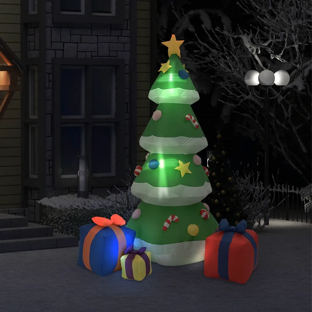 Albero Natale Gonfiabile Decorazioni LED Interno Esterno 240 cm 331433