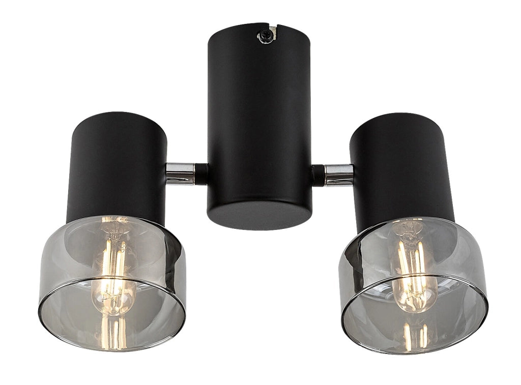 Plafoniera loft nera 2 spot orientabili E14 Rabalux Hatice