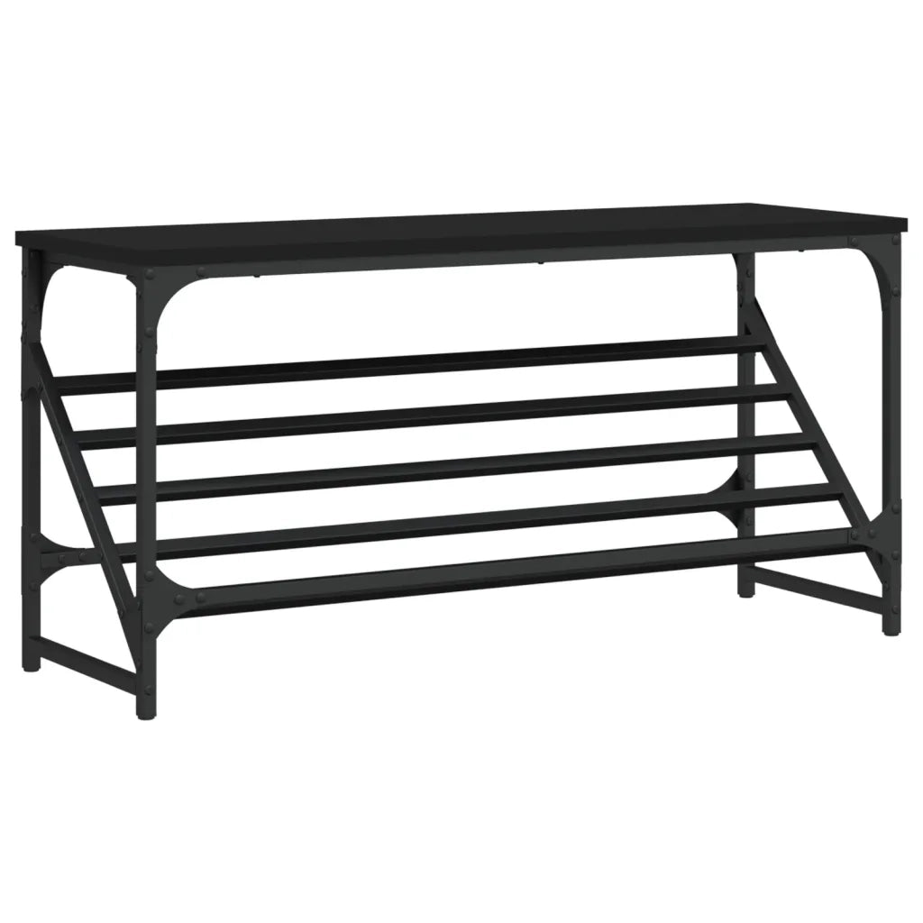 Scarpiera | Mobile per scarpe Nera 90x30x45 cm in Legno Multistrato