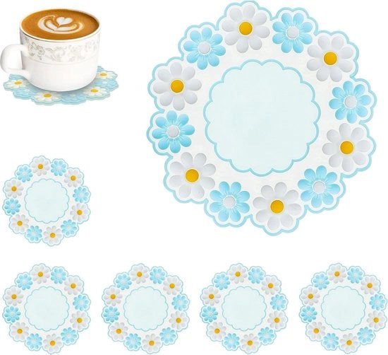 Bloccanti di gocce per bevande - Antiscivolo - 6 pezzi - Blu - Silicone