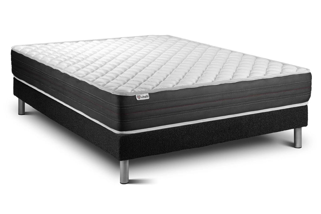 Letto con materasso VITAL MEMO ONE 180 x 220 cm Rete Kit Nero