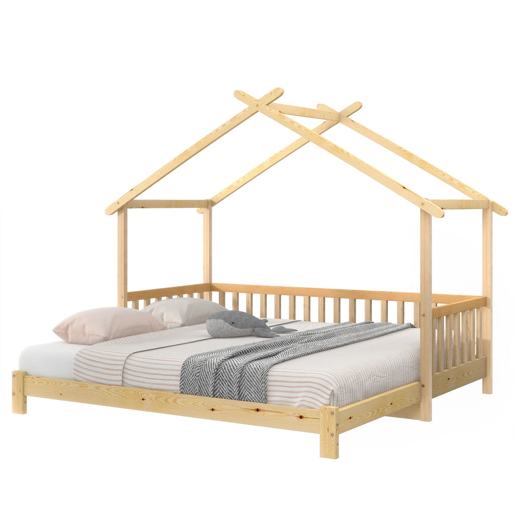 Letto a casa espandibile legno massello 200x180 cm