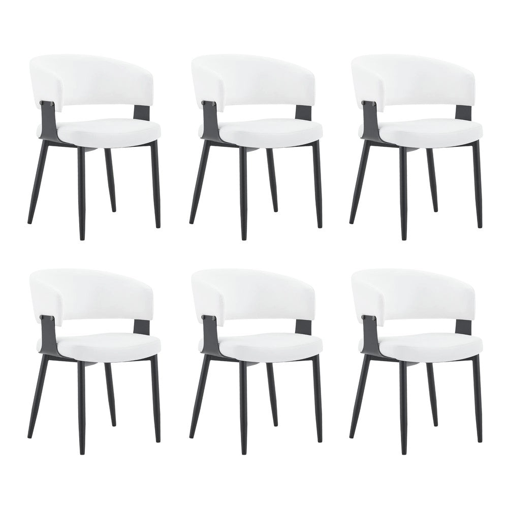 Sedie da Pranzo Set 2 Pezzi Stile Retro ¨C MINIMAL ¨C Similpelle, Braccioli, Gambe in Metallo