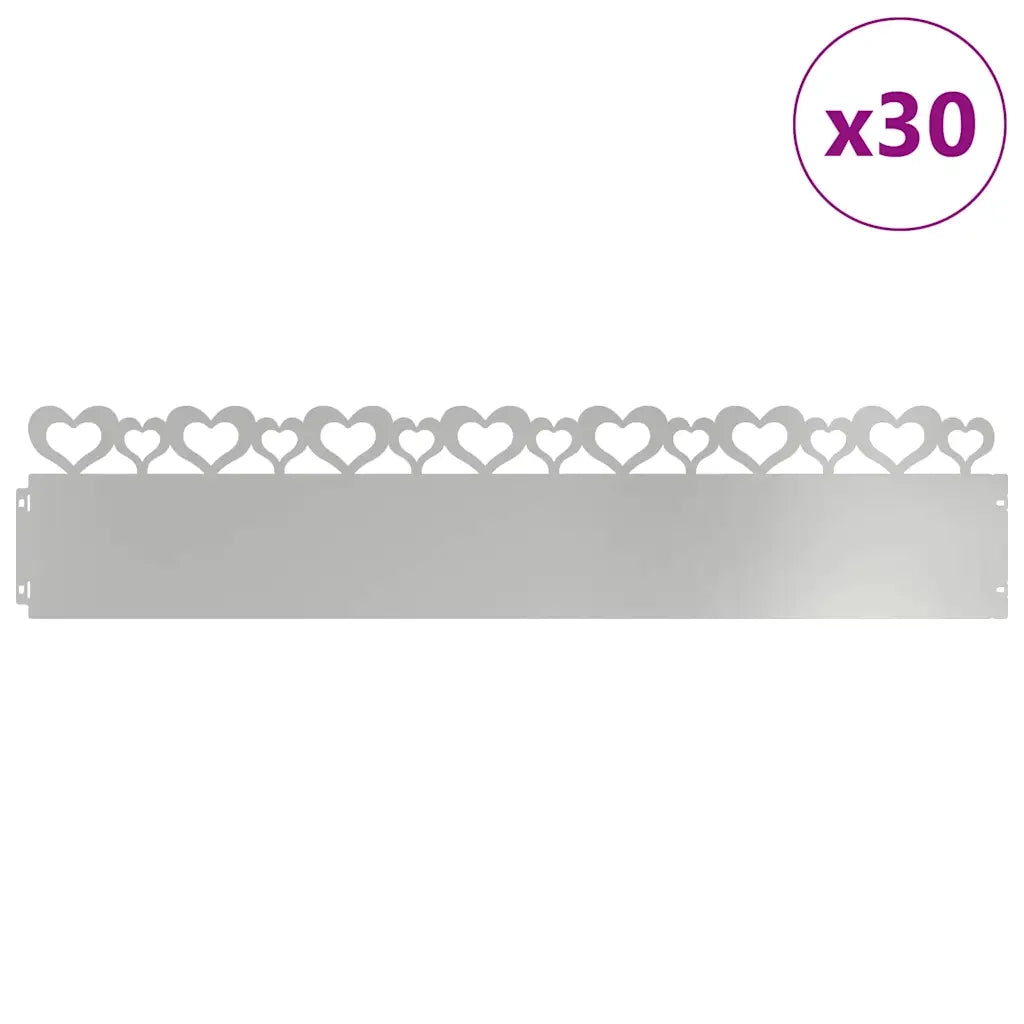 Bordure per prato 30 pz Argento 103 x 0,05 x 22 cm CFW8742936