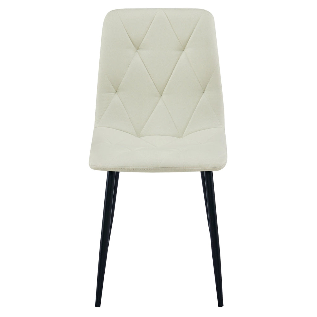 Set di 4 Sedie Libra Beige con Gambe in Metallo Nero
