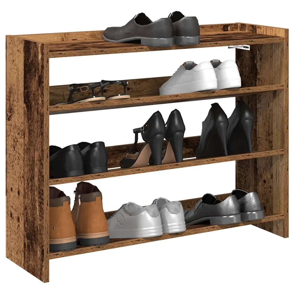 Scarpiera | Mobile per scarpe Legno Antico 80x25x62 cm in Legno Multistrato