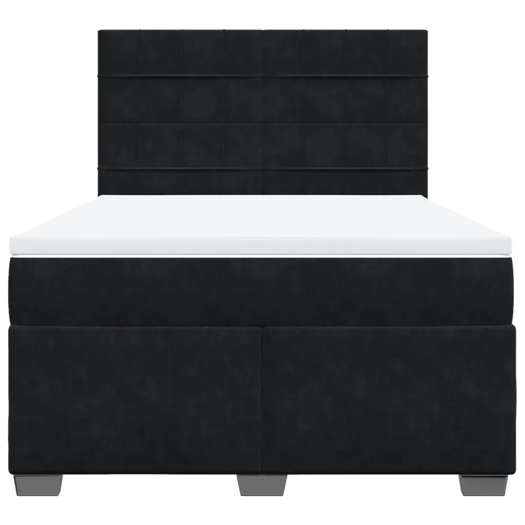 Giroletto a Molle con Materasso Nero 160x200 cm in Velluto 3290956