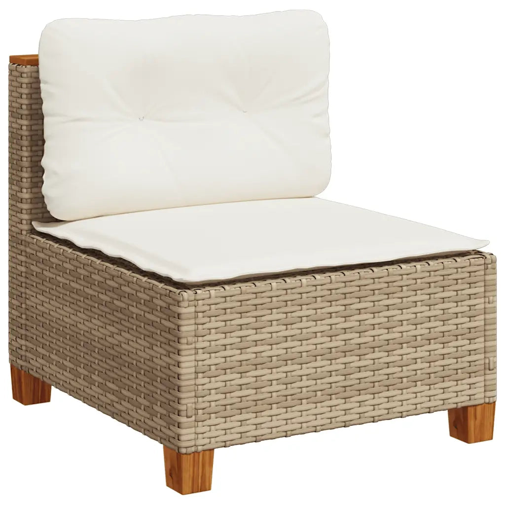 Set Divani da Giardino 11 pz con Cuscini Beige in Polyrattan 3262051