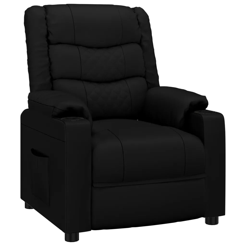 Poltrona Reclinabile Nera in Similpelle 348042