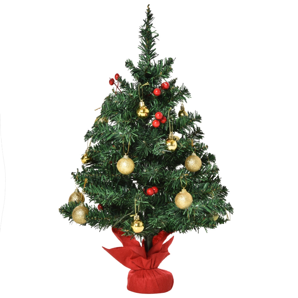 Albero di Natale Mini Decorazione Natalizia ¨C Xylo ¨C con Palline e Luci LED 60 cm Multicolore