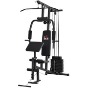 EasyComfort Stazione Fitness Multifunzione per Allenamento a Casa e Professionale in Acciaio, 148x108x207 cm, Nero