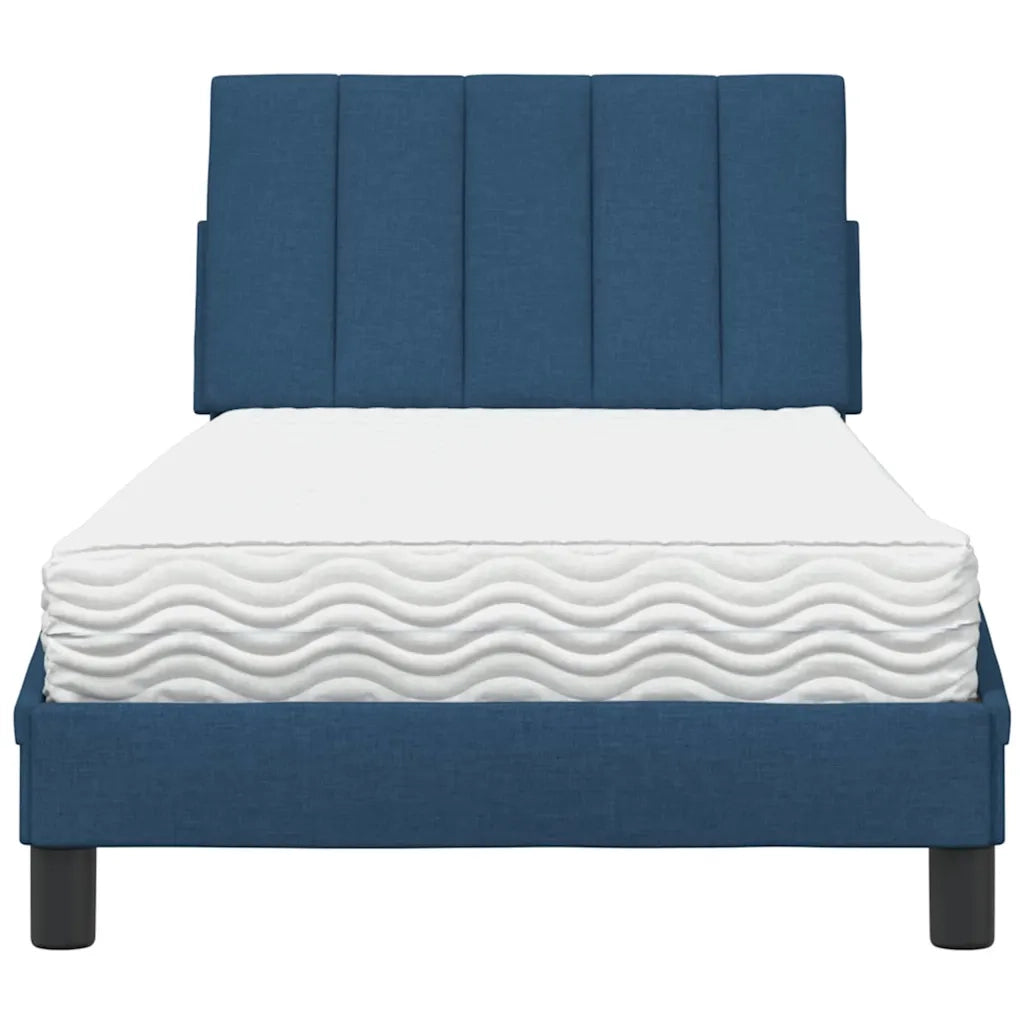 Letto con Materasso Hanko Blu 90x200 cm in Tessuto