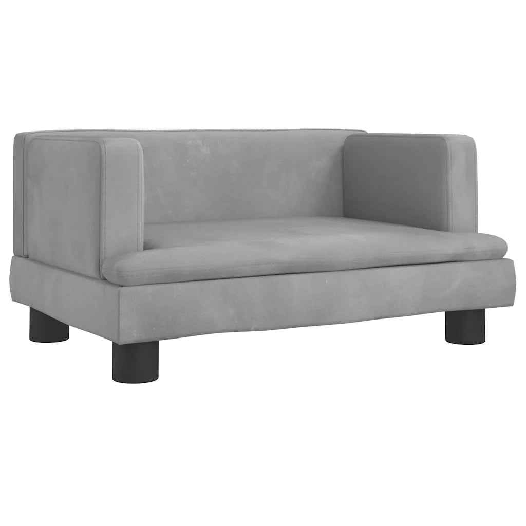 Divano per Bambini-Sofa-Divanetto Grigio Chiaro 60x40x30 cm in Velluto