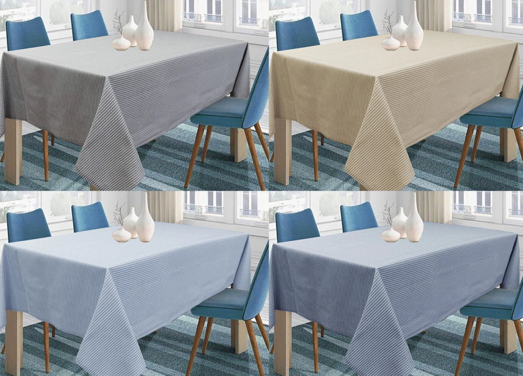 Tovaglia Per Salotto Cucina In Miros Misto Cotone Made In Italy Millerighe RP - 140x240 - Grigio