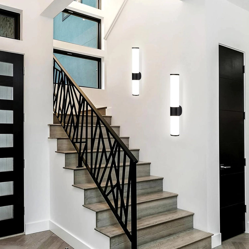 ZMH Lampada da specchio per bagno a LED 6W nera da parete per bagno 30 cm