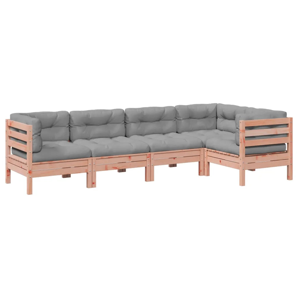 Set Divani Giardino 5 pz Cuscini Legno Massello Abete Douglas